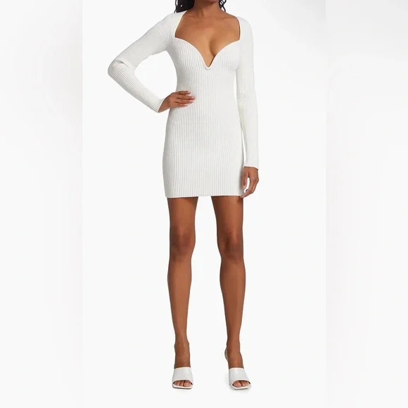New! GAUGE81 Mija Ribbed Merino Wool Blend Mini Bodycon Dress  XS